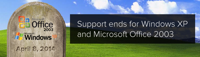 Microsoft Windows XP Office 2003 Support Ending Banner